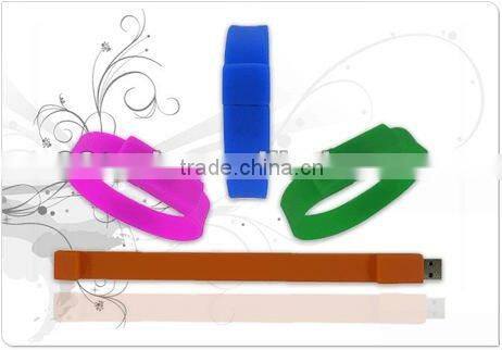 Factory wholesale Silicone bracelet USB Flash Drives with customized logo in Shenzhen