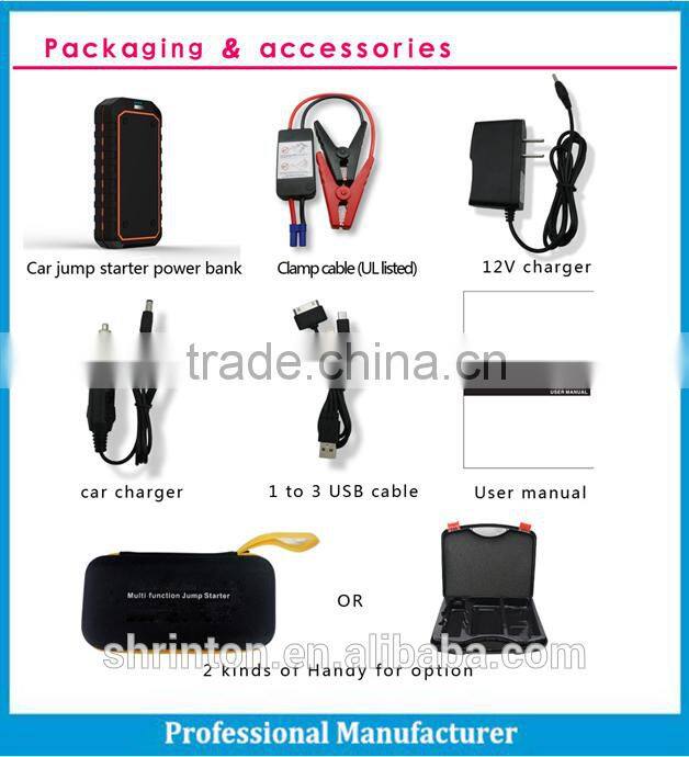 2015 best selling ONBO car first aid kit 12000mAh 12v portable battery jump starter car emergency mini jump starter