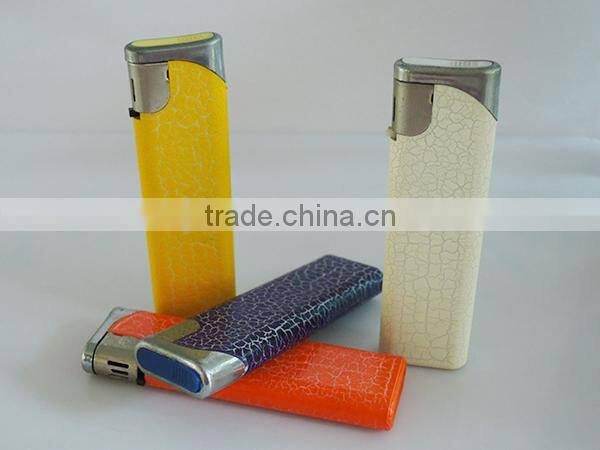 Leather surface piezo adjustable flame cigarette lighter cheap cigar smoking accessories