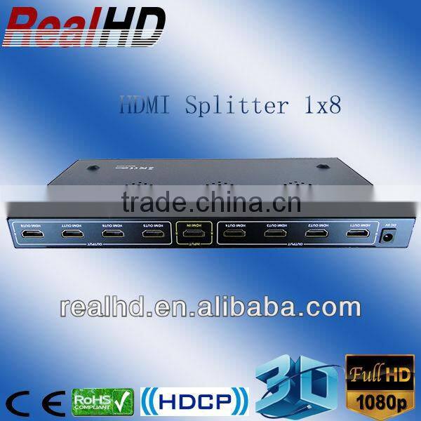 Amplifier 8 ports HDMI Splitter 1.4a Support 3D