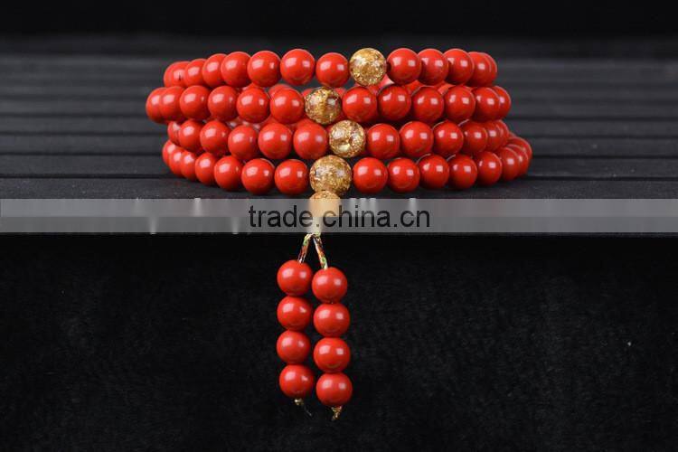 6mm 108 beads bracelets cinnabar red bracelet mala necklace