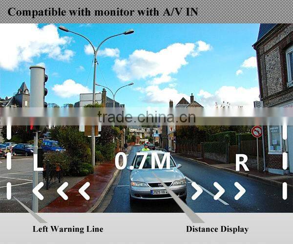 Reverse parking system compatible with car monitor backup radar with 4 sensors