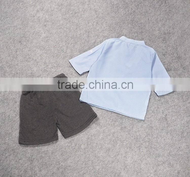 Factory new arrival 2016 summer child clothes for 2 pieces fashion baby boy clothing set wholesale kids clothes (ulik-SC079)