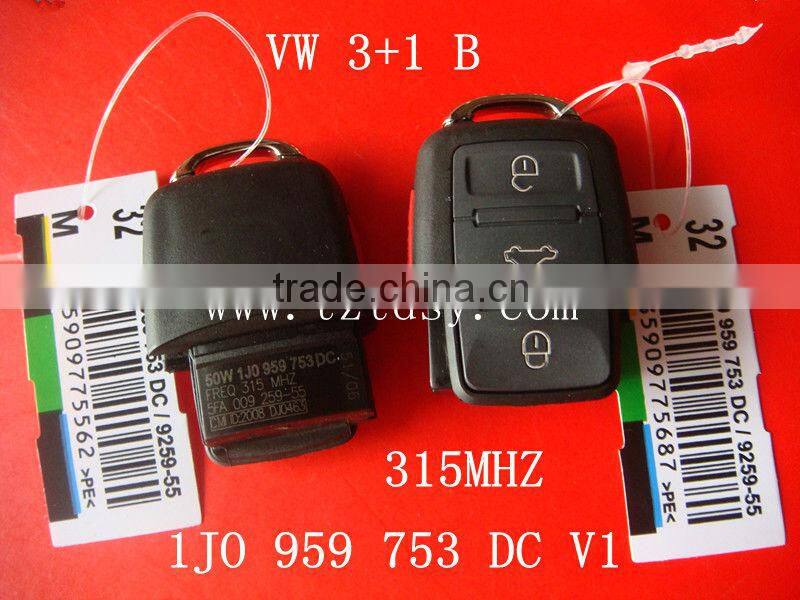 Tongda key 3+1button remote key 315mhz ( 1JO 959 753 DC V1 ) for VW