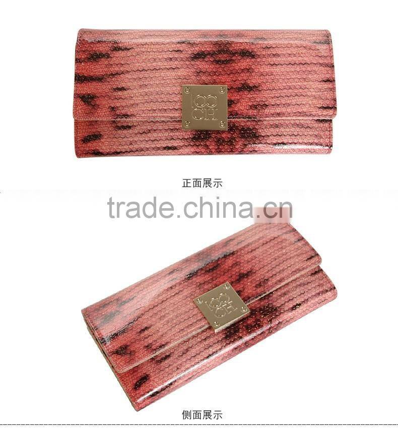 2016 stylish hot sale genuine cowhide leather wallet for lady outdoor shopping