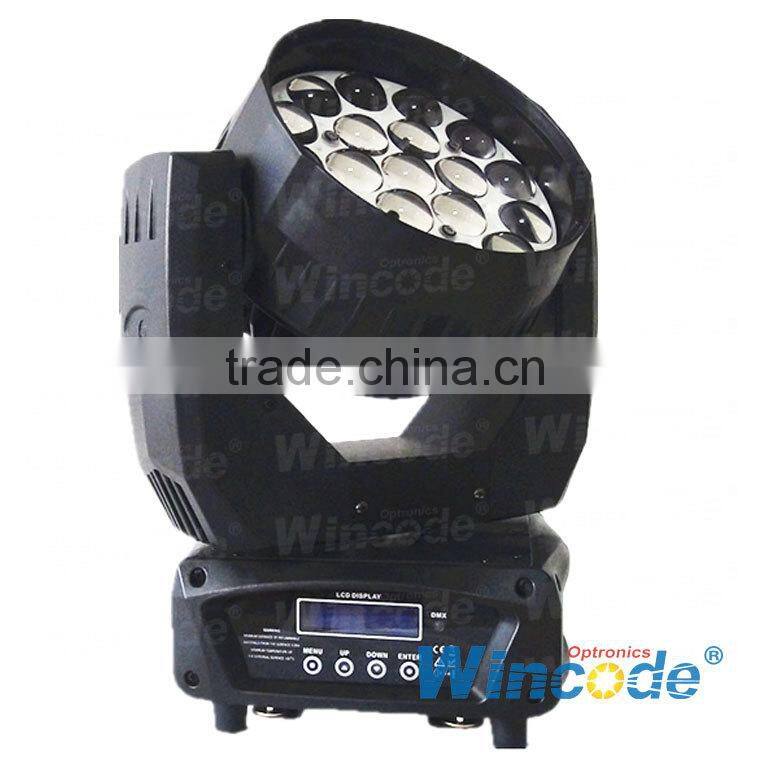 19*12W RGBW Zoom LED Moving Head Light, LED Stage Lighting, Beam Moving Head Light