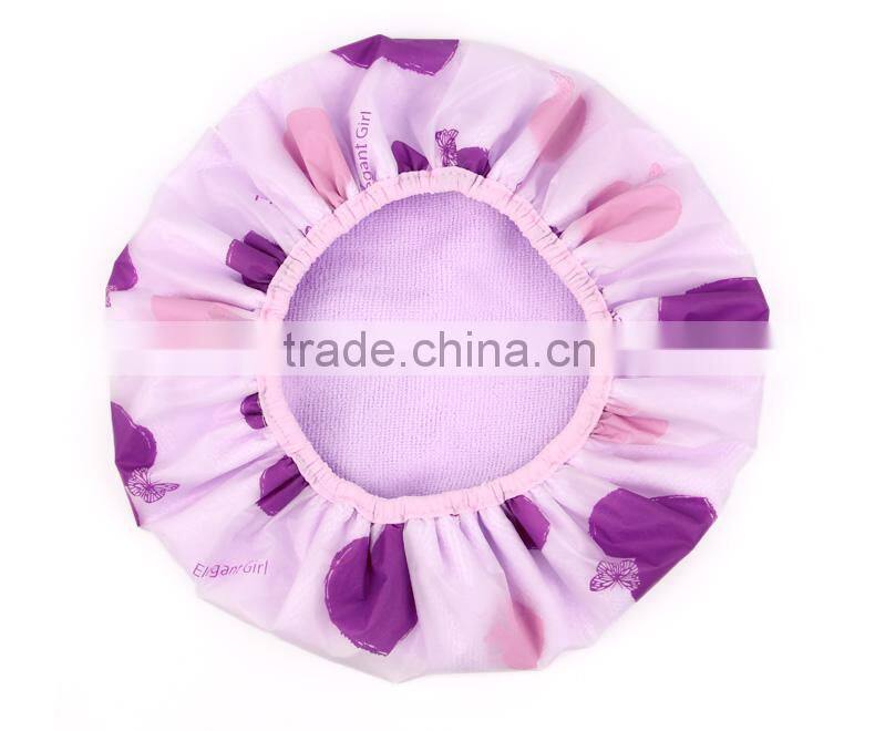 Hair towel type and plain dyed pattern shower cap
