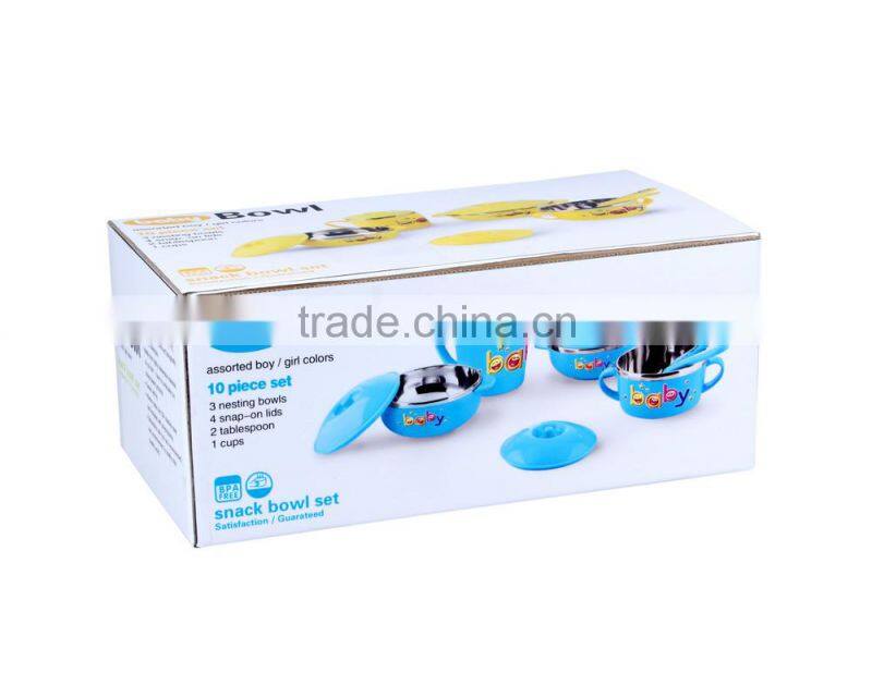 chinese wholesale 5 piece stainless steel mixing bowl set with lids for children