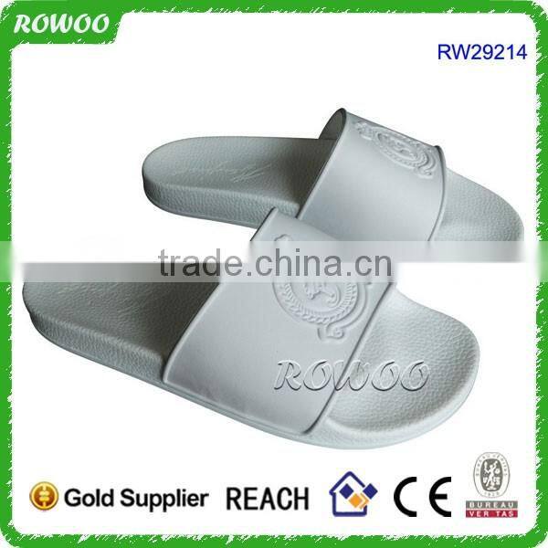 Latest Design Embossed White PU indoor,outdoor,beach Use Beach Sandals