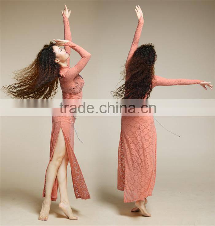 High quality belly dance lace long dress from china wuchieal (QC2272)