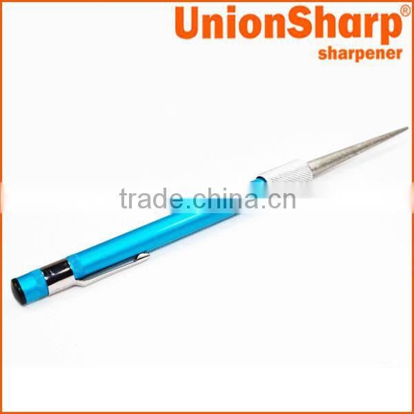Outdoor pen design diamond retractable knife sharpener