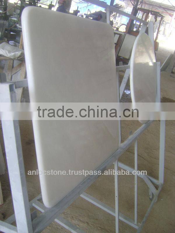 White marble table top