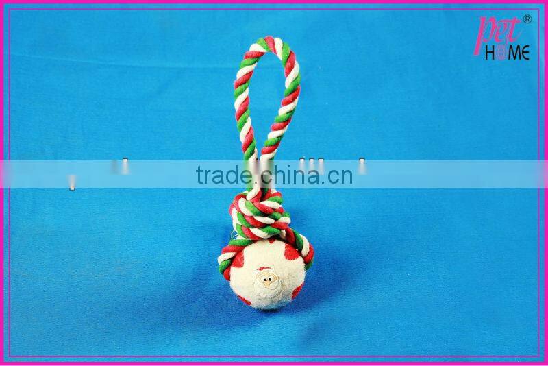 2013 christmas cotton rope pet toys with tennis ball