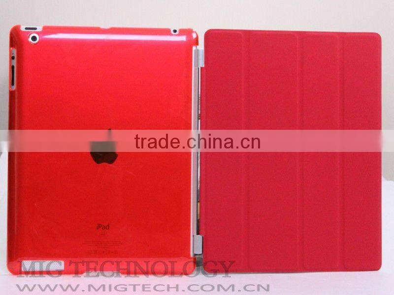 Smart cover with back hard cover for ipad2 3, for ipad 3 case