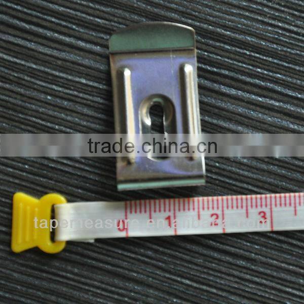 Custom steel metal measurement tool belt clip use for measuring tape