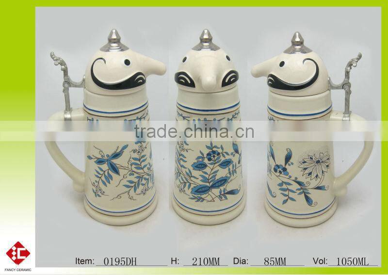 High Quality and Beautiful Cartoon Design Ceramic beer Stein