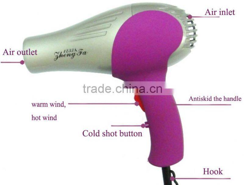 Mini style hair dryer household hair dryer for student use ZF-1233A