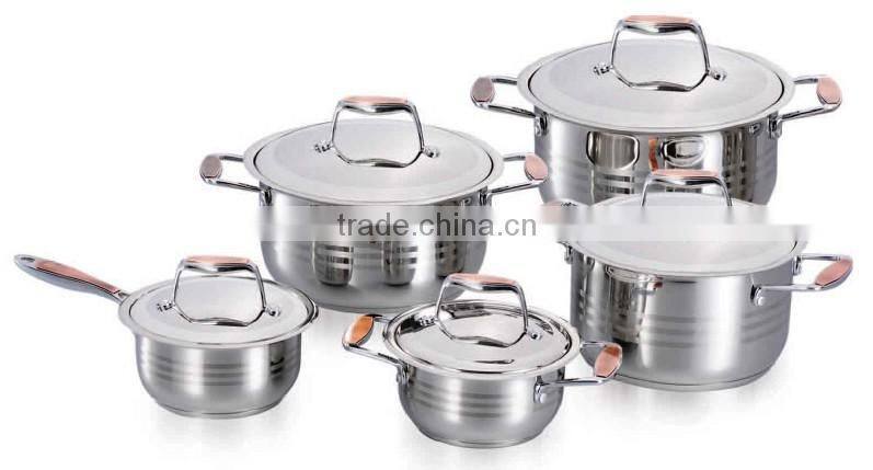 10pcs of stainless steel germany cookware set/bms cookware set