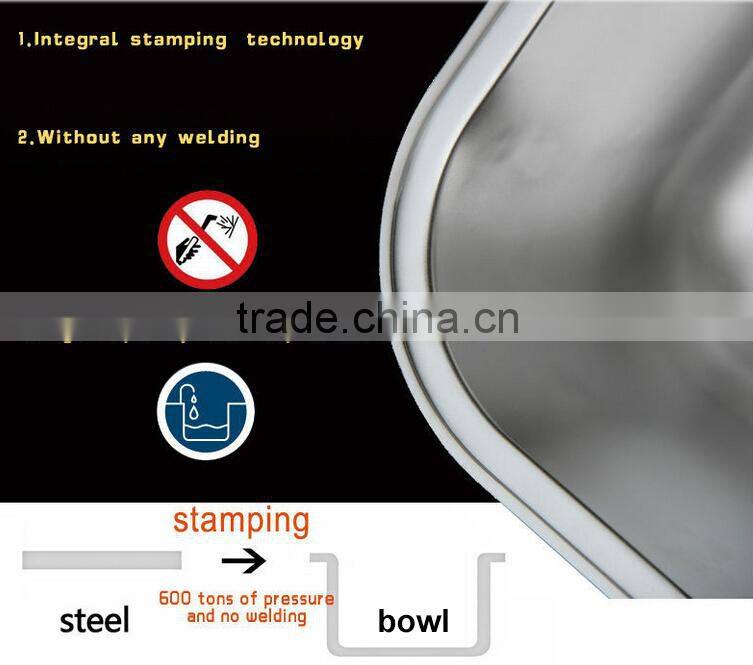 Commercial hotel restaurant stainless steel kitchen sink cabinet with faucets