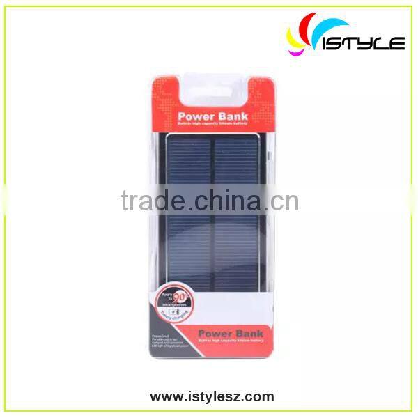 New type Customized color and logo real capacity 10000mah portable solar power banks with powe for mobile phones and USB devices