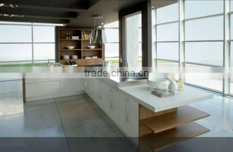 Modern lacquer kitchen cabinet with black high gloss lacquer