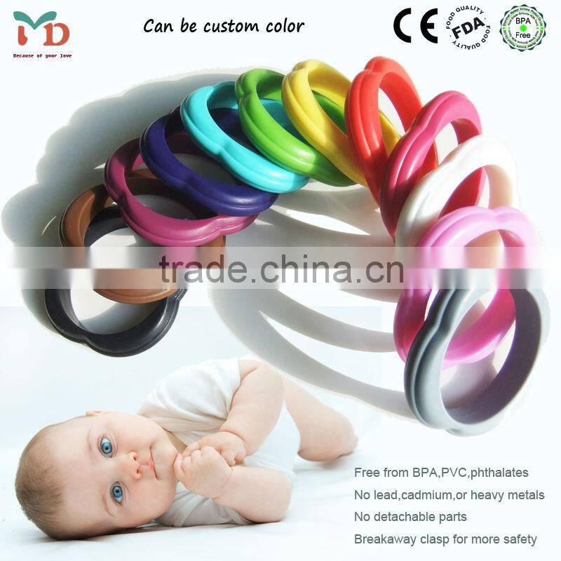 2015 Latest Design BPA Free Food Grade Silicone Teething Beads Necklace Jewellery