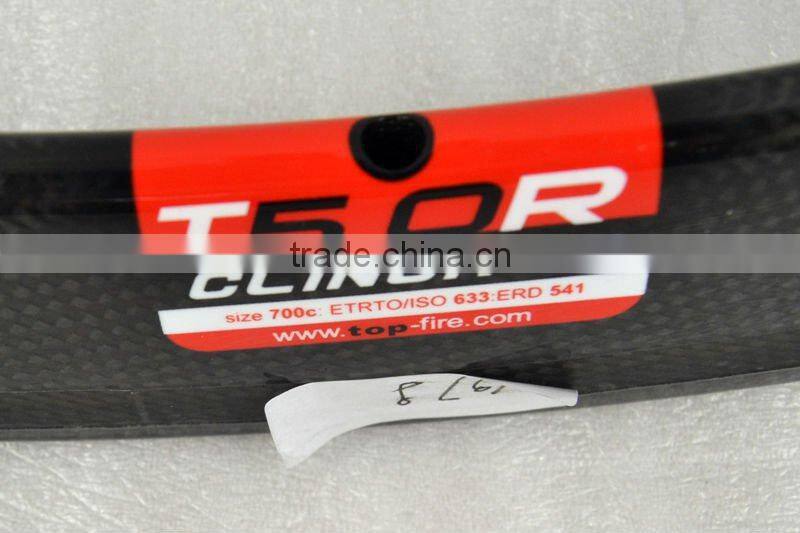 Superior quality road bicycle clincher carbon rims Rim-R50C for sale
