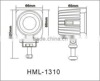 4x4 offroad 10W CREE LED work light, truck, trailer, tractor,boat,mining, adjusted to 20W30W ..SPOT beam,IP67,HML-1310