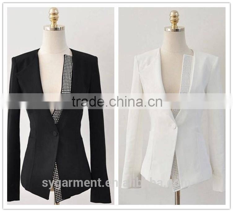 2015 Spring Hot sale Ladies workplace Slim business suits Classic Simple fashion blazer Women Leisure Clothing