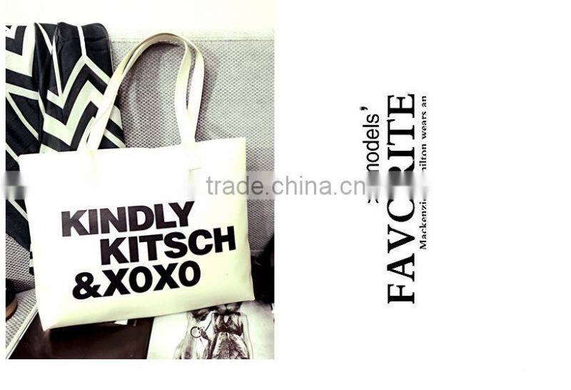 2015 the most popular Korean fashion simple women shoulder bag shopping bag KINDLY letters bag