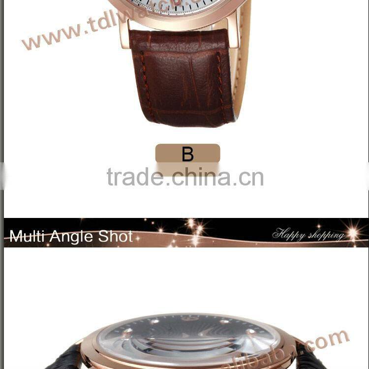 Fashion Genuine leather watch Ultra Thin Watch high quality watches stainless steel case luxury watch leather watch