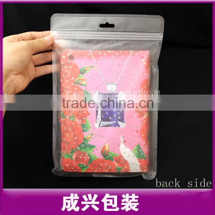 matte poly bag for ipad Air 2/3/4 table pc case/ translucent PVC zipper pouch/poly bag for plants/laminated poly bag