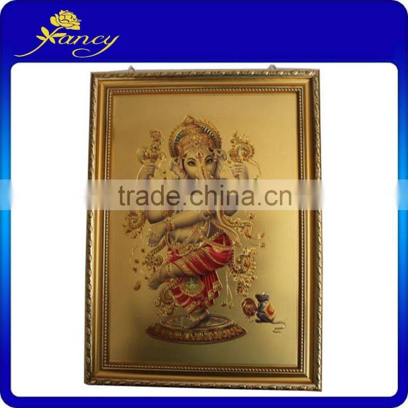 gold hindu religious gods picture frame