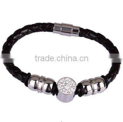metal stainless steel clasp for men leather bracelet with braid braceler&bangles for beads bracelet