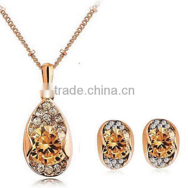 artificial imitation diamond jewelry set, gold jewelry sets