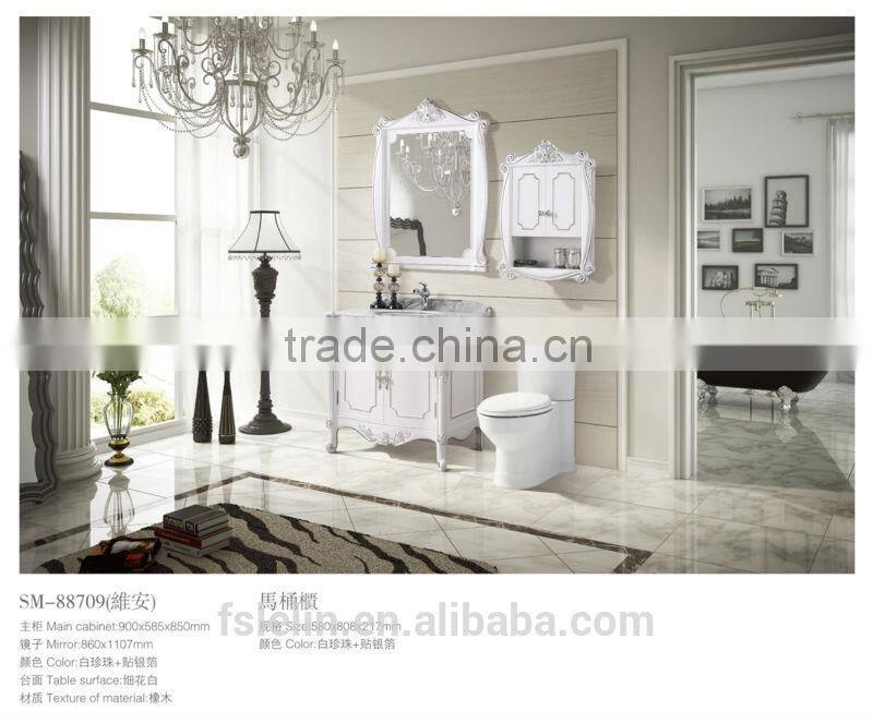 High end classical solidwood bathroom vanity design wash basin vanities LS-888712