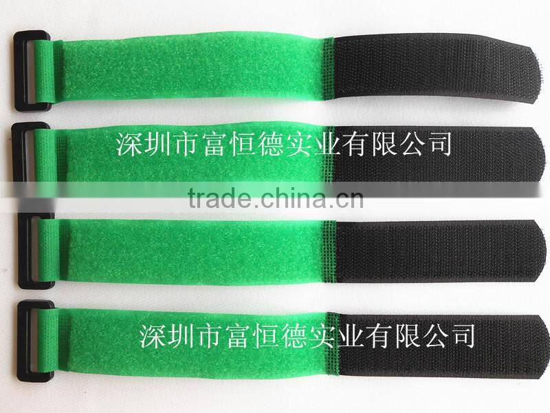 New 3/4" X 18" Greeen /Black Poly Hook Loop Straps With Plastic D Ring