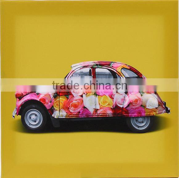 2015 Fashion emboss canvas painting art of car