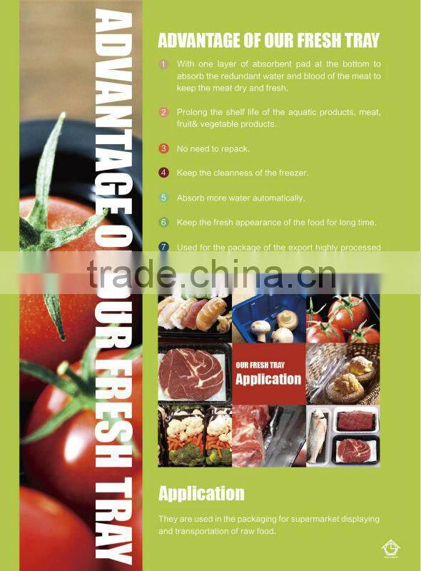2015 Hotsale Fresh Plastic Meat Trays With Pad