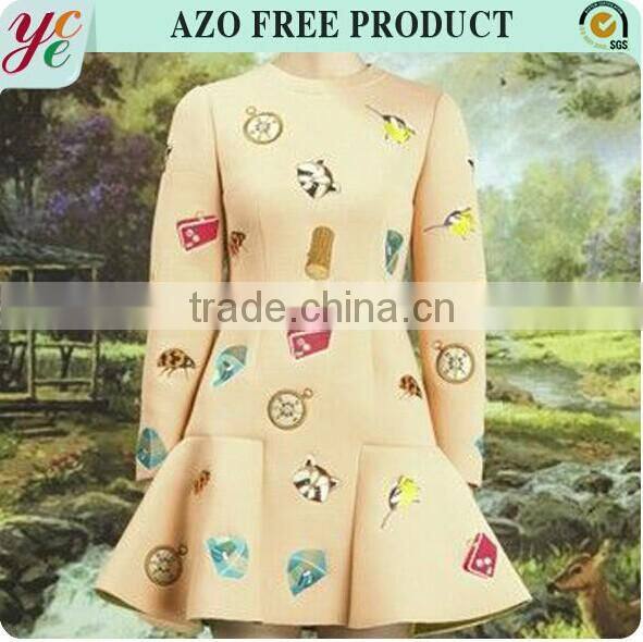 Floral printed polyester scuba textiles fabric