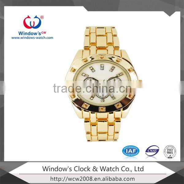 2015 high quality luxury watch plated gold watch man
