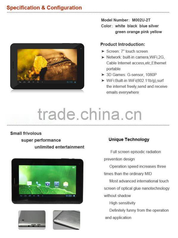 High Quality Skype Mid Tablet Pc Download With 2g Phone Call