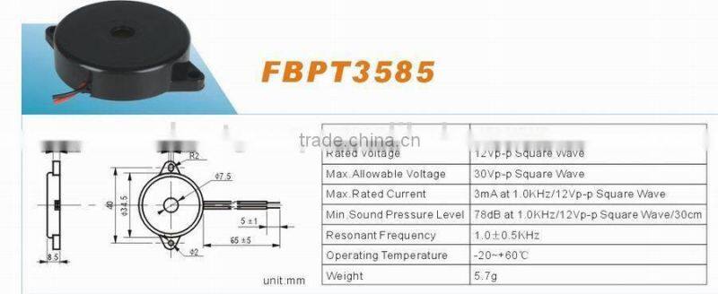 Cheaper 5V 95DB 35mm through hole buzzer FBPT3585