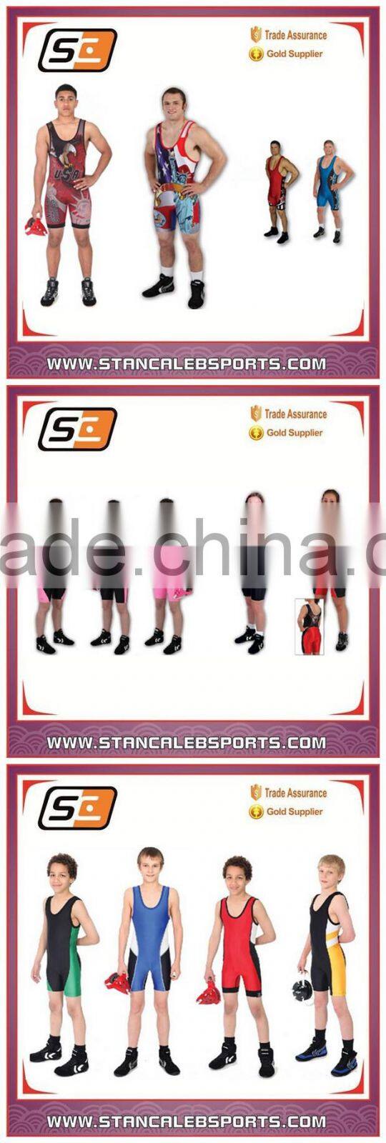 Stan Caleb new arrival custom your own design sublimation camo wrestling suit, wrestling singlets