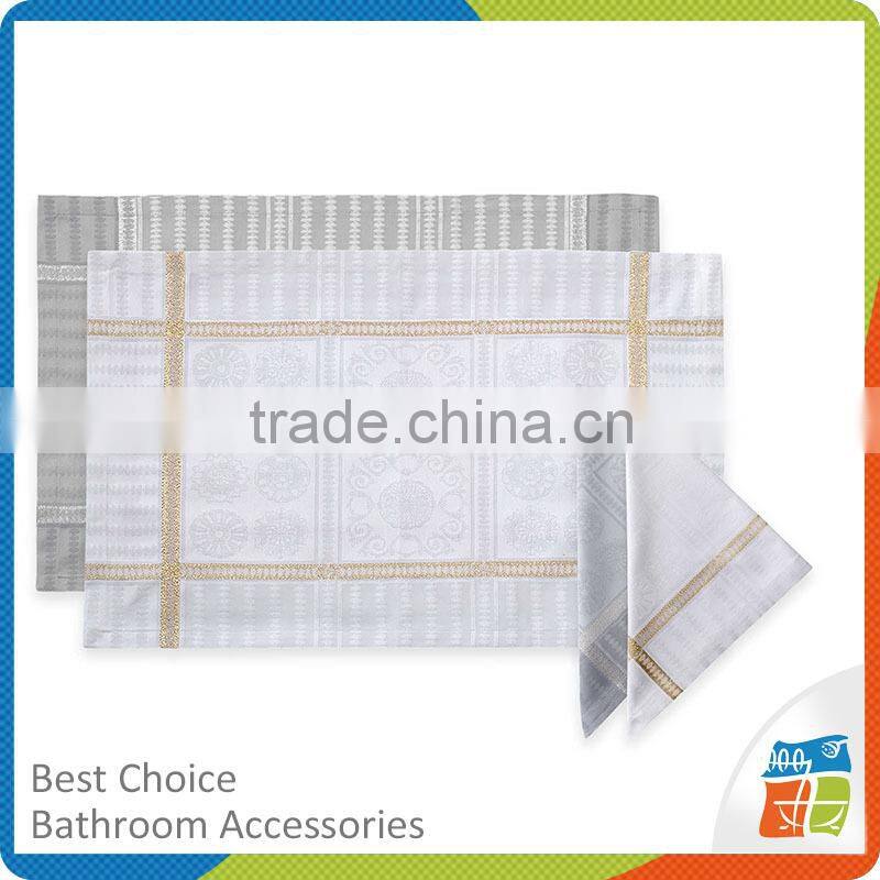 Hot sale Two-toned Jacquard Damask Fabric Tablecloth