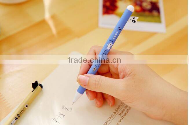 best promotional gift DIY creative stationery kid personalized Novelty gel pen cartoon black cat and white dog tag ballpoint pen