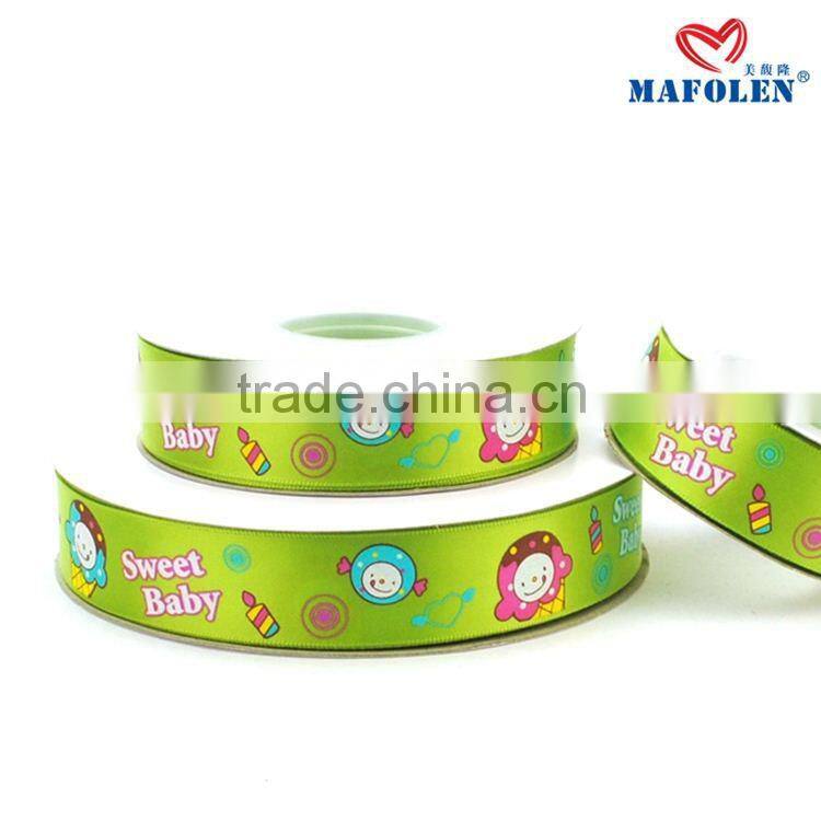 printed lovely cartoon decoration satin ribbon