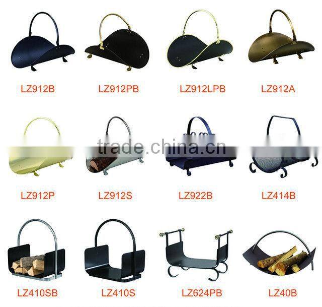 Steel Log holder, with black mesh