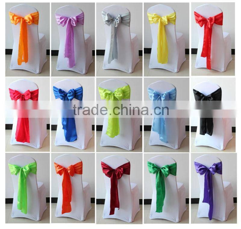 Factory Sell Satin Chair Sash 18*275CM/Satin Chair Cover Sashes For Wedding and Banquet