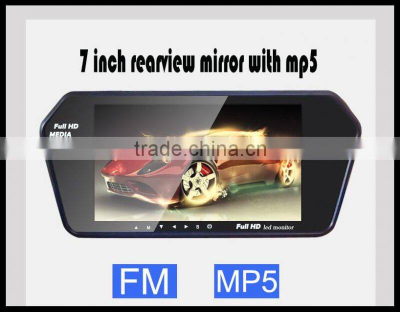 7 inch TFT Touch screen Color Car Rearview Mirror Monitor MP5 player